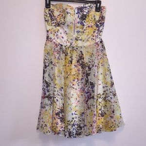 GUESS Strapless Floral Dress